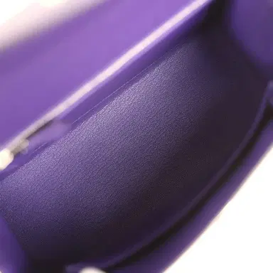 HERMÈS Hermes Kelly Sellier 25 Purple Epsom Palladium Hardware | Thumbnail 8