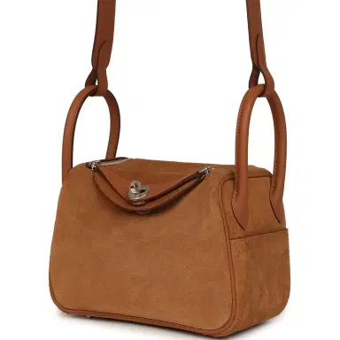 HERMÈS Hermes Mini Lindy II Chamois Grizzly Gold Swift Palladium Hardware | Thumbnail 5 HERMÈS Hermes Mini Lindy II Chamois Grizzly Gold Swift Palladium Hardware | Thumbnail 5