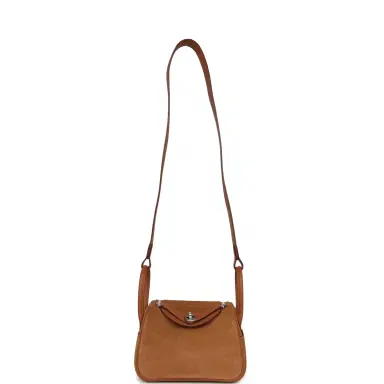 HERMÈS Hermes Mini Lindy II Chamois Grizzly Gold Swift Palladium Hardware | Thumbnail 7 HERMÈS Hermes Mini Lindy II Chamois Grizzly Gold Swift Palladium Hardware | Thumbnail 7