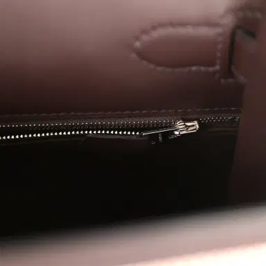 HERMÈS Hermes Quadrille Kelly Sellier 28 Rouge Sellier Swift and Ecru, White and Fambroise Toile Palladium Hardware | Thumbnail 8