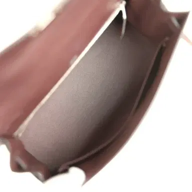 HERMÈS Hermes Quadrille Kelly Sellier 28 Rouge Sellier Swift and Ecru, White and Fambroise Toile Palladium Hardware | Thumbnail 9