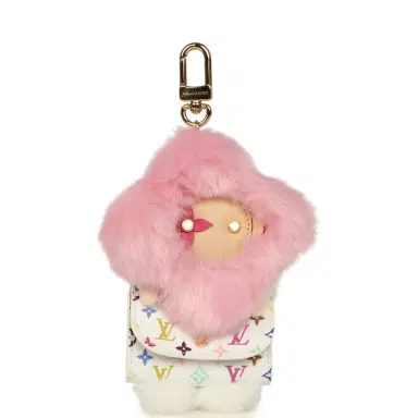 Louis Vuitton Louis Vuitton X Takashi Murakami Vivienne Cuddle Bag Charm Pink and White Monogram Multicolored Canvas Gold Hardware | Thumbnail 1