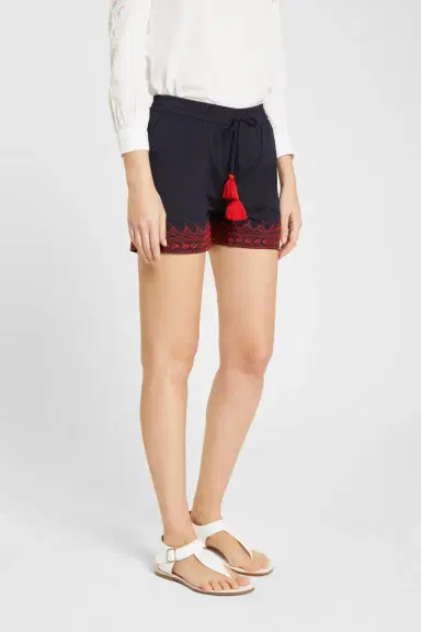 Emporio Sirenuse Milly Franco'S Shorts Blue Maroon Emb | Thumbnail 2 Emporio Sirenuse Milly Franco'S Shorts Blue Maroon Emb | Thumbnail 2