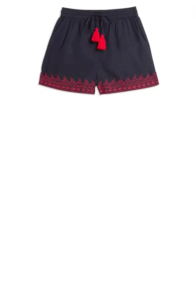 Emporio Sirenuse Milly Franco'S Shorts Blue Maroon Emb