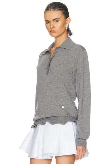 Stella McCartney Light Wool Frill Polo Sweater | Thumbnail 2