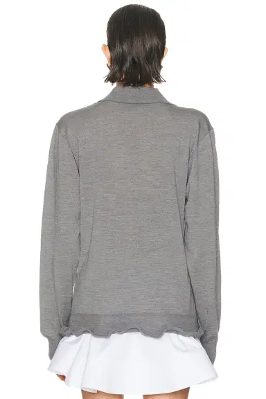 Stella McCartney Light Wool Frill Polo Sweater | Thumbnail 3