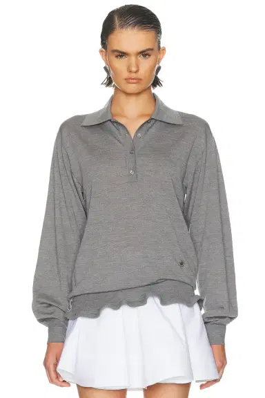 Stella McCartney Light Wool Frill Polo Sweater | Thumbnail 1