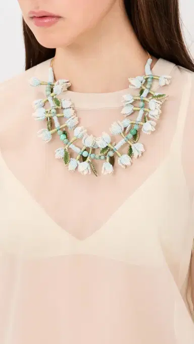 Deepa Gurnani Ivana Necklace Baby Blue One Size | Thumbnail 3 Deepa Gurnani Ivana Necklace Baby Blue One Size | Thumbnail 3