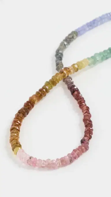 Shashi Aisha Gemstone Necklace Muted Rainbow One Size | Thumbnail 4