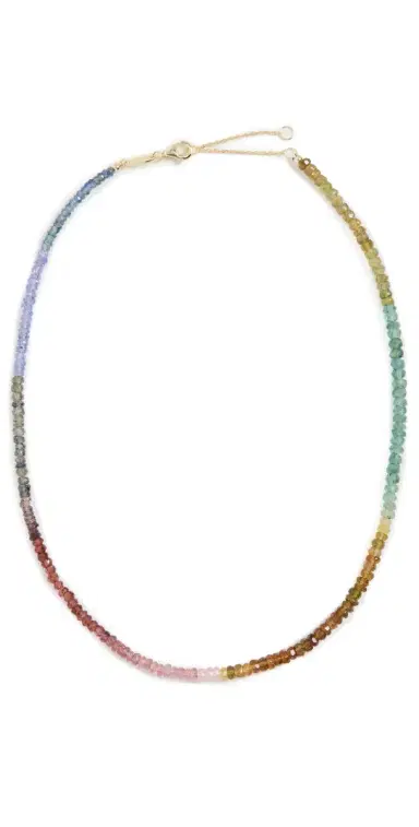 Shashi Aisha Gemstone Necklace Muted Rainbow One Size | Thumbnail 1