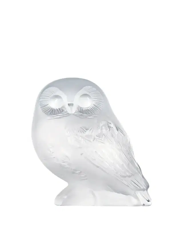 Lalique "Shivers" Crystal Owl Figure