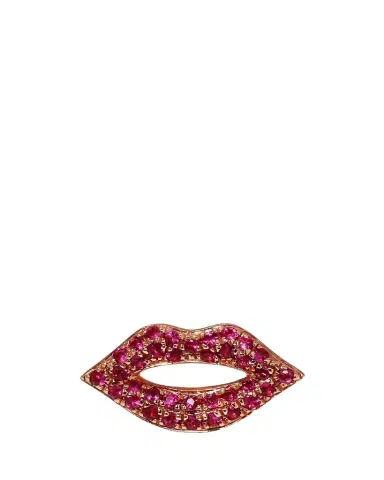 Sydney Evan 14k Rose Gold & Ruby Lips Single Stud Earring | Thumbnail 1