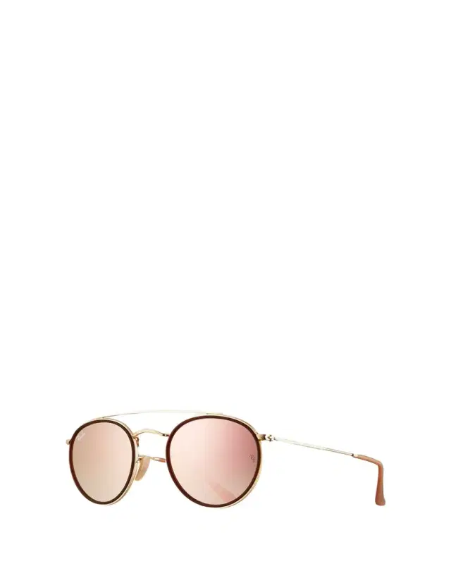 Round Double-Bridge Flash Sunglasses