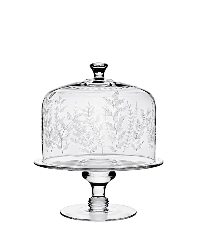 William Yeoward Crystal Fern Cake Stand & Dome