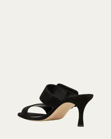 Manolo Blahnik Gable Suede Buckle Slide Sandals | Thumbnail 4