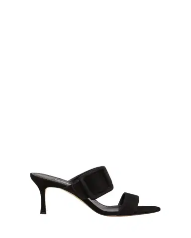 Manolo Blahnik Gable Suede Buckle Slide Sandals | Thumbnail 1