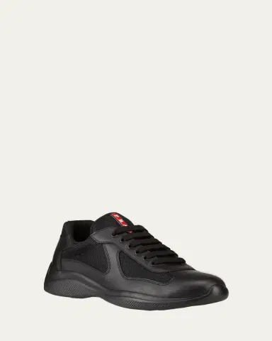 Prada Men's Americas Cup Leather Trainer Sneakers | Thumbnail 2 Prada Men's Americas Cup Leather Trainer Sneakers | Thumbnail 2