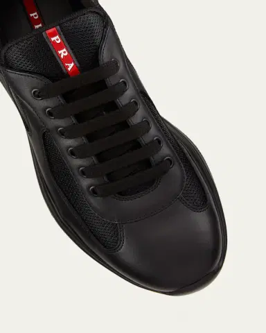 Prada Men's Americas Cup Leather Trainer Sneakers | Thumbnail 4 Prada Men's Americas Cup Leather Trainer Sneakers | Thumbnail 4