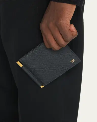 Tom Ford Men's Leather T-Line Money Clip Wallet | Thumbnail 2