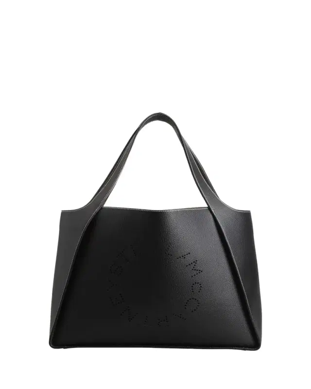 Stella McCartney Logo Grainy Faux-Leather Tote Bag