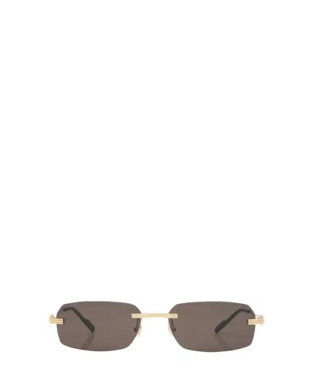 Cartier Men's Rimless Metal Rectangle Sunglasses