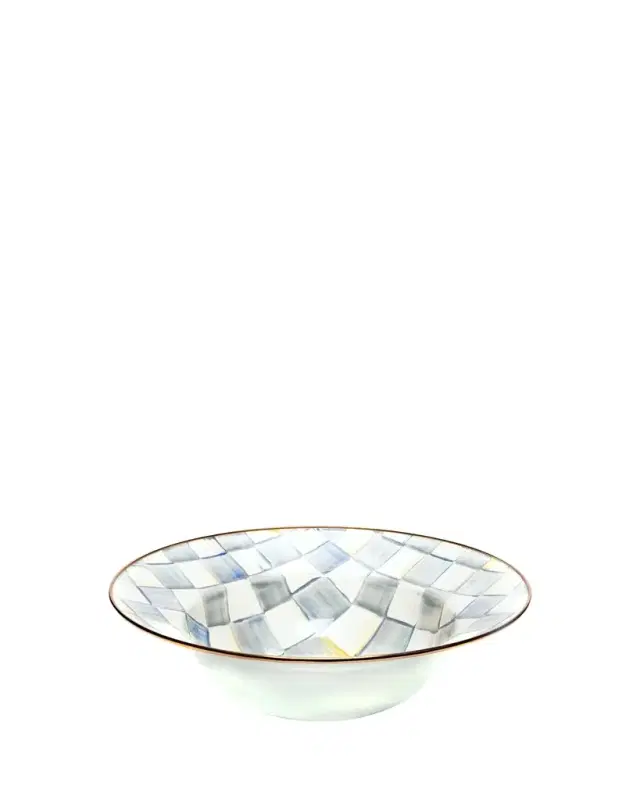 MacKenzie-Childs Sterling Check Serving Bowl