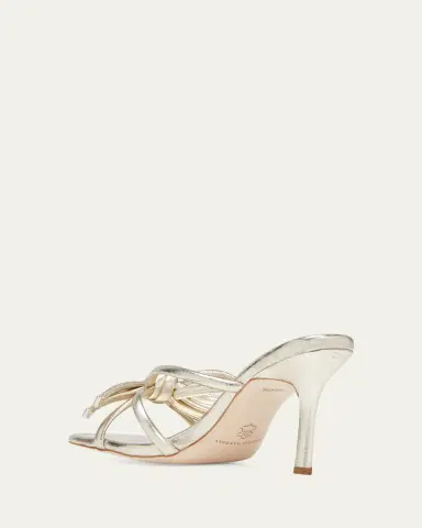 Loeffler Randall Margi Metallic Bow Stiletto Slide Sandals | Thumbnail 4