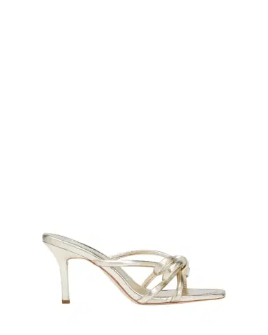 Loeffler Randall Margi Metallic Bow Stiletto Slide Sandals | Thumbnail 1