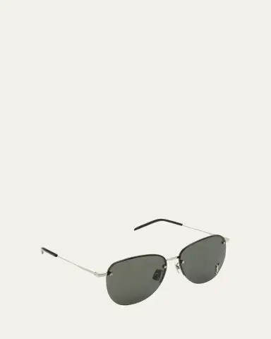 Saint Laurent Unisex Mask Mirrored Shield Metal Sunglasses | Thumbnail 2