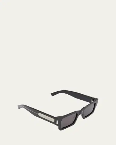 Saint Laurent Logo Acetate Rectangle Sunglasses | Thumbnail 2