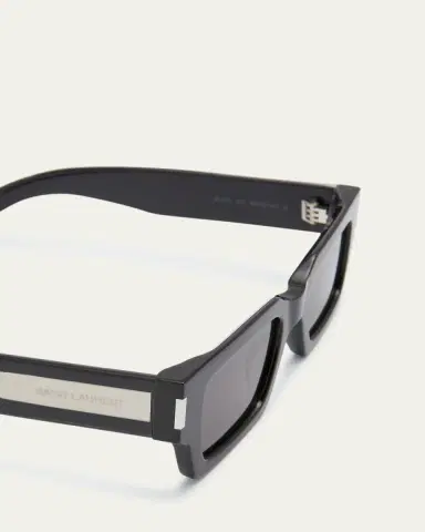 Saint Laurent Logo Acetate Rectangle Sunglasses | Thumbnail 4