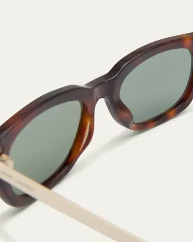 Saint Laurent Engraved Logo Rectangle Mixed-Media Sunglasses | Thumbnail 5