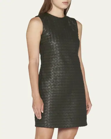 Bottega Veneta Leather Intrecciato Weave Mini Dress | Thumbnail 4 Bottega Veneta Leather Intrecciato Weave Mini Dress | Thumbnail 4