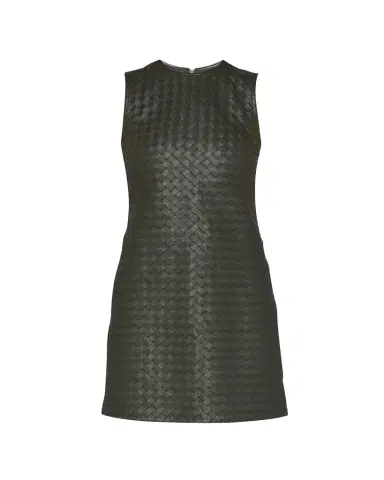 Bottega Veneta Leather Intrecciato Weave Mini Dress | Thumbnail 1 Bottega Veneta Leather Intrecciato Weave Mini Dress | Thumbnail 1