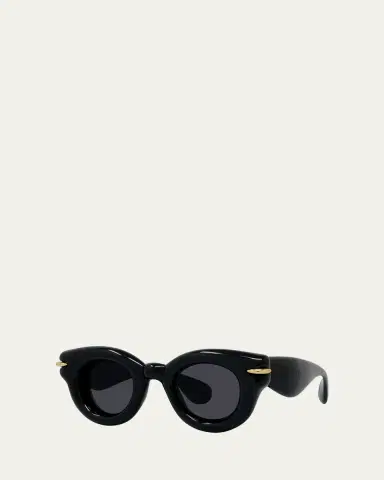 Loewe Men's Inflated Pantos Acetate-Nylon Round Sunglasses | Thumbnail 2 Loewe Men's Inflated Pantos Acetate-Nylon Round Sunglasses | Thumbnail 2