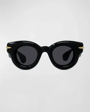 Loewe Men's Inflated Pantos Acetate-Nylon Round Sunglasses | Thumbnail 4 Loewe Men's Inflated Pantos Acetate-Nylon Round Sunglasses | Thumbnail 4
