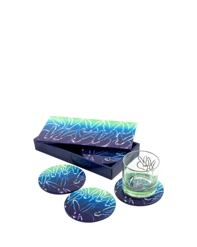 Hunt Slonem Ombre Coaster Box, Set of 6