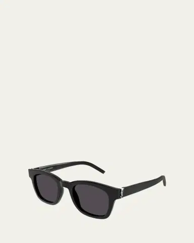 Saint Laurent Men's M124 Nylon and Acetate Rectangle Sunglasses | Thumbnail 2 Saint Laurent Men's M124 Nylon and Acetate Rectangle Sunglasses | Thumbnail 2