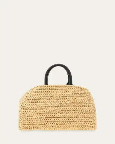 Ferragamo Hug Mini Crochet Raffia Top-Handle Bag | Thumbnail 3