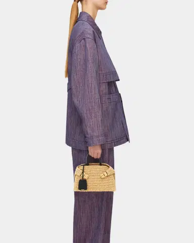 Ferragamo Hug Mini Crochet Raffia Top-Handle Bag | Thumbnail 6