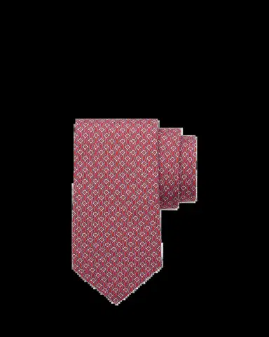Ferragamo Men's Tetris-Print Silk Tie | Thumbnail 2