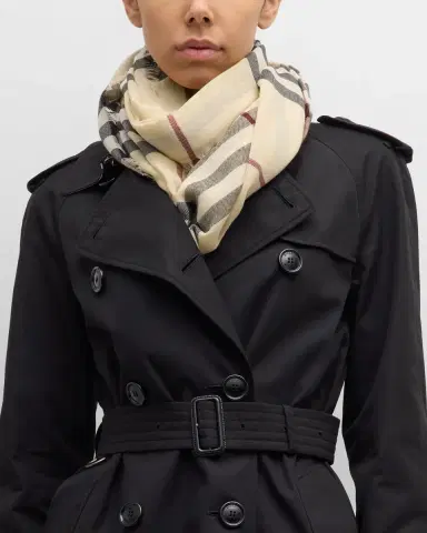 Burberry Giant Check Wool Scarf | Thumbnail 5 Burberry Giant Check Wool Scarf | Thumbnail 5