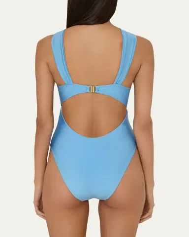 Milly Cabana Betsy Draped One-Piece Swimsuit | Thumbnail 3 Milly Cabana Betsy Draped One-Piece Swimsuit | Thumbnail 3