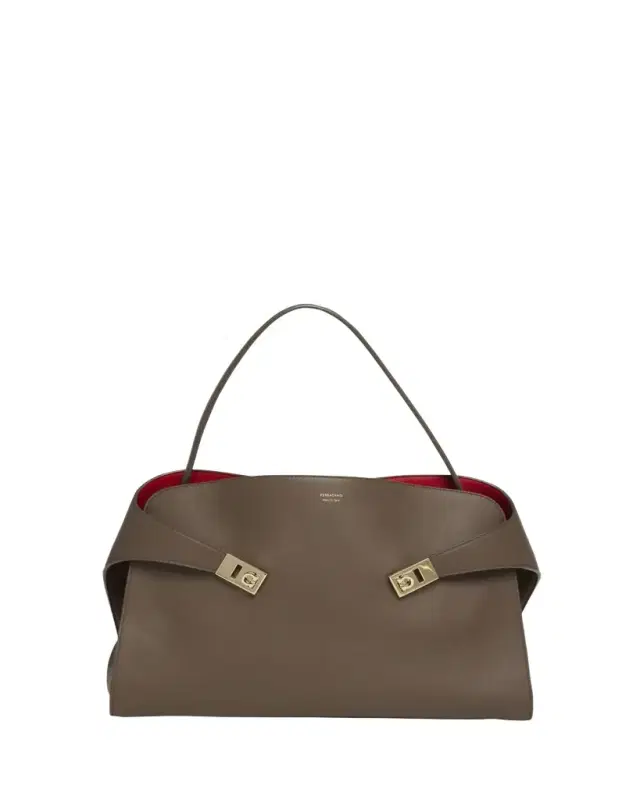 Ferragamo Large Hug Soft Bicolor Shoulder Bag