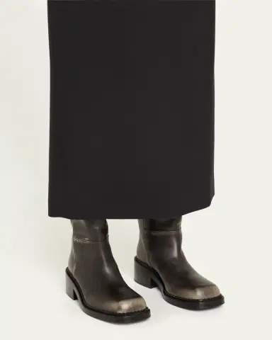 Prada Calf Leather Square-Toe Knee Boots | Thumbnail 2