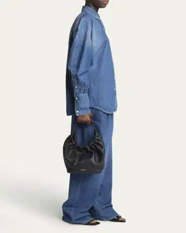 LOEWE Squeeze Small Napa Leather Hobo Bag | Thumbnail 4