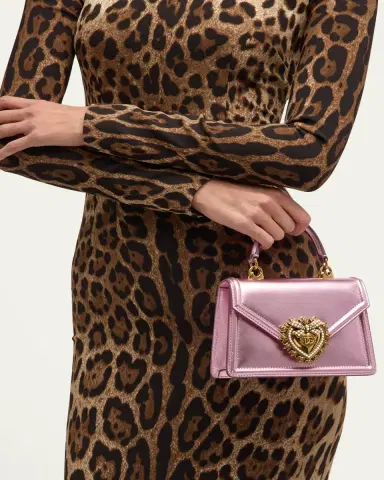 Dolce & Gabbana Devotion Mini Metallic Leather Top-Handle Bag | Thumbnail 2