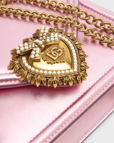 Dolce & Gabbana Devotion Mini Metallic Leather Top-Handle Bag | Thumbnail 11