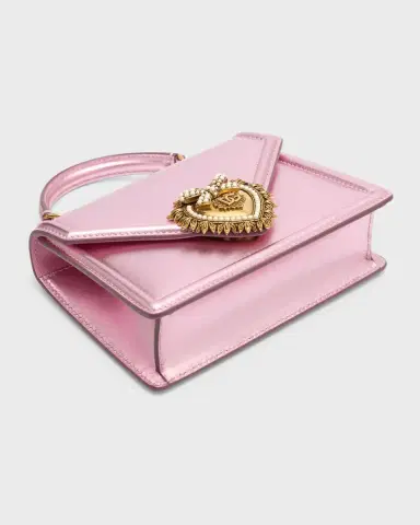 Dolce & Gabbana Devotion Mini Metallic Leather Top-Handle Bag | Thumbnail 13