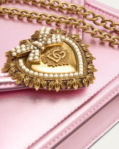 Dolce & Gabbana Devotion Mini Metallic Leather Top-Handle Bag | Thumbnail 5